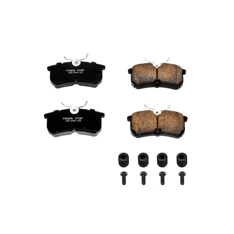 17-886 – POWERSTOP Brake Pad, FMSI Number D886 Ceramic Brake Pads Set Of 4 With Premium Stainless Steel Hardware